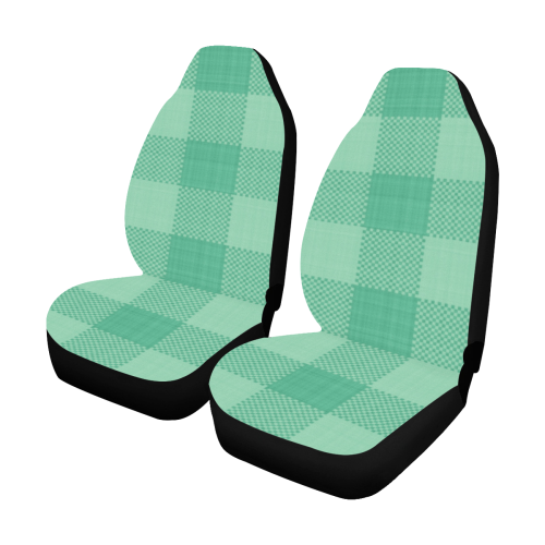 Mint Green Plaid Car Seat Covers (Set of 2)