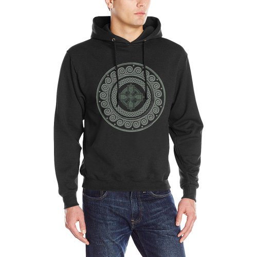 Celtic Cross With Pattern Men's Classic Hoodie (Model H17)