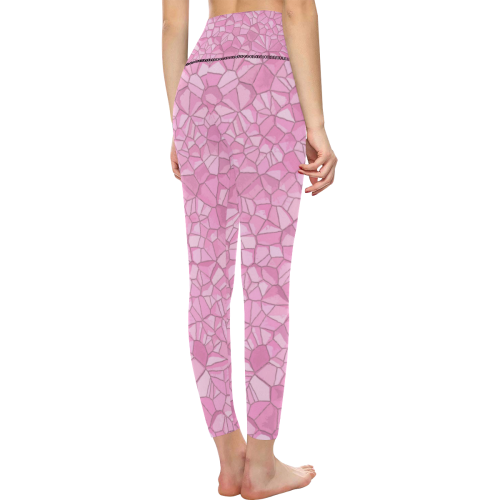 Pink Crystals Women's All Over Print High-Waisted Leggings (Model L36)