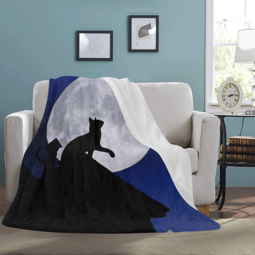 Moon Cat Ultra-Soft Micro Fleece Blanket 60"x80"
