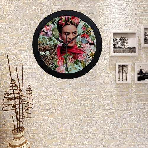 Frida's Garden Circular Plastic Wall clock