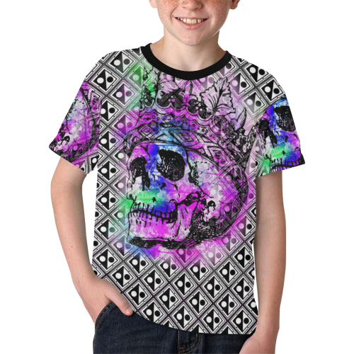 PATTERN SKULL ABSTRACT Kids' All Over Print T-shirt (Model T65)