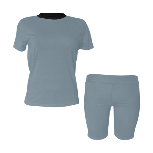 color light slate grey Women's Short Yoga Set