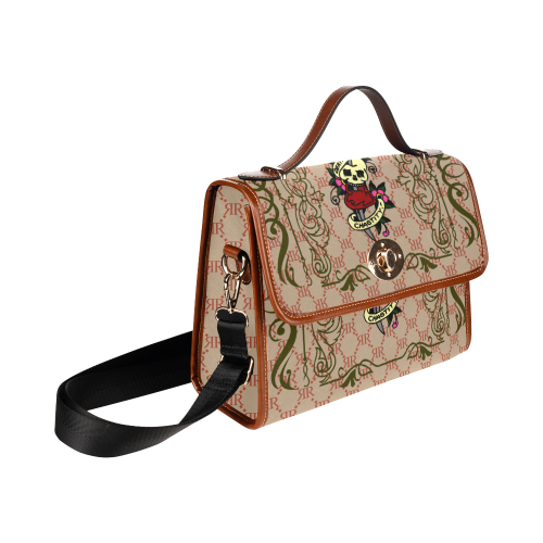 Rivera Royale Brown Red Skull Waterproof Canvas Bag/All Over Print (Model 1641)