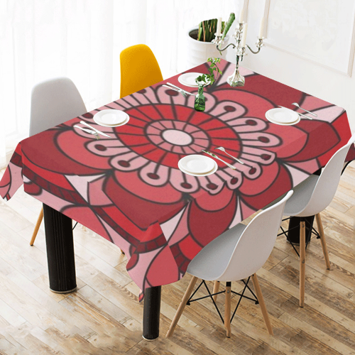 MANDALA HIBISCUS BEAUTY Cotton Linen Tablecloth 60" x 90"