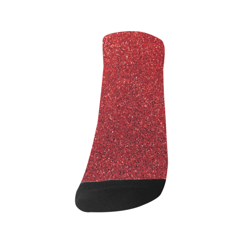 Red Glitter Men's Ankle Socks