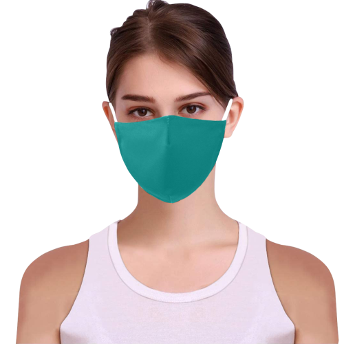 color dark cyan 3D Mouth Mask with Drawstring (30 Filters Included) (Model M04) (Non-medical Products)