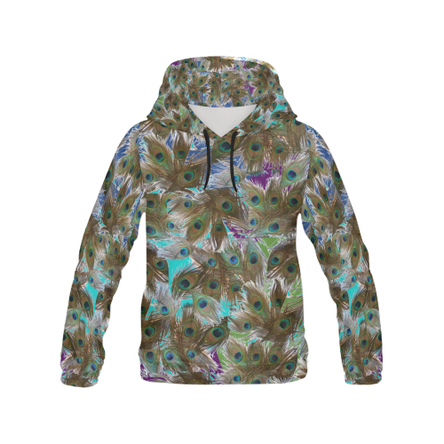 Peacock feathers hoodie All Over Print Hoodie for Women (USA Size) (Model H13)