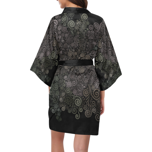 3D Psychedelic soft color Rose Kimono Robe