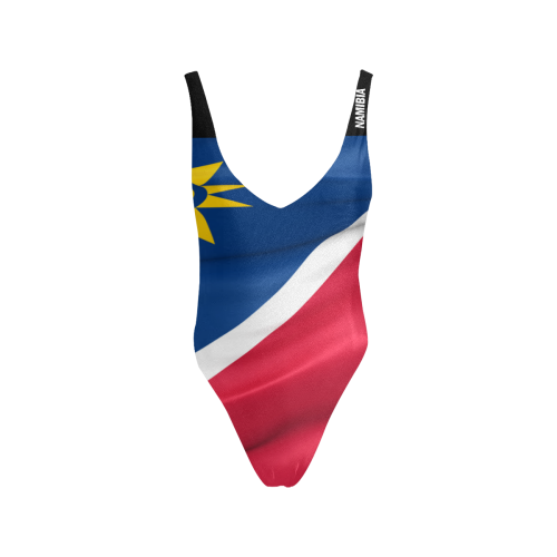 Namibia Flag Sexy Low Back One-Piece Swimsuit (Model S09)