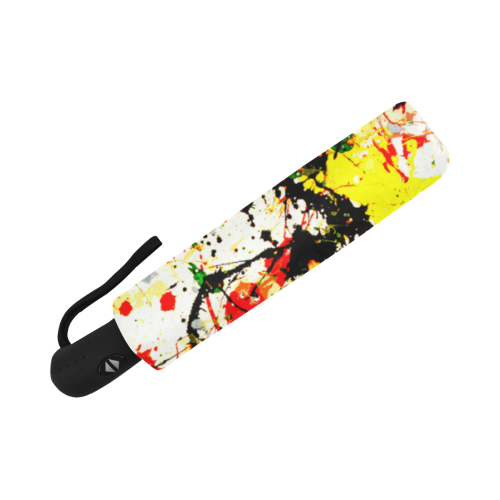 Yellow & Black Paint Splatter Anti-UV Auto-Foldable Umbrella (U09)