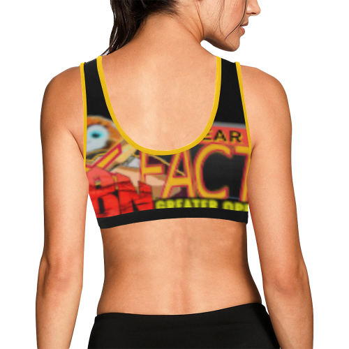 TOP (yellow/black) - RBN XFACTOR Women's All Over Print Sports Bra (Model T52)