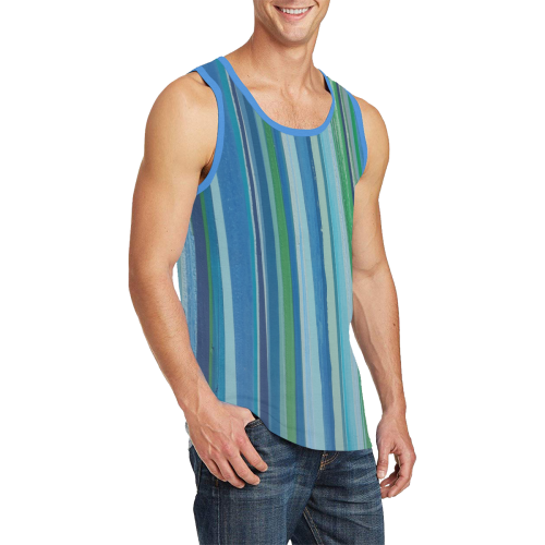 painted stripe Men's All Over Print Tank Top (Model T57)