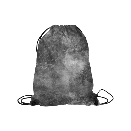 Black Grunge Medium Drawstring Bag Model 1604 (Twin Sides) 13.8"(W) * 18.1"(H)