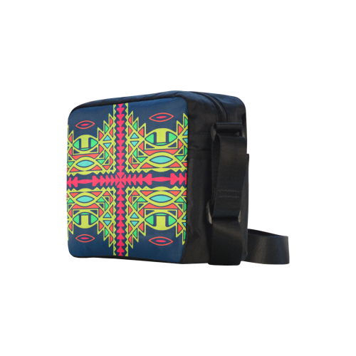 Distorted shapes on a blue background Classic Cross-body Nylon Bags (Model 1632)