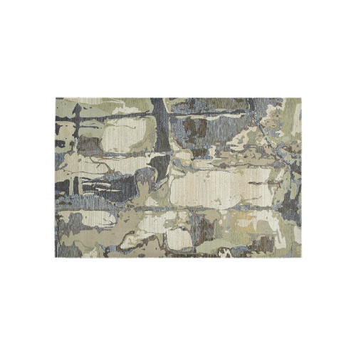Ayumi Blue, Grey, Olive, Bronze Abstract Area Rug 5'x3'3''