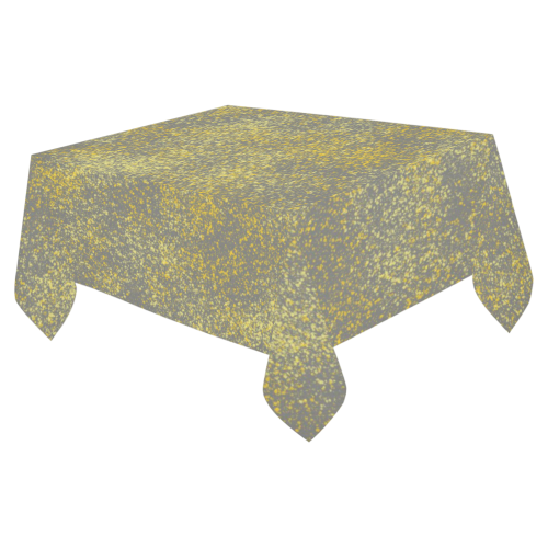 Gray and Yellow Flicks Cotton Linen Tablecloth 52"x 70"