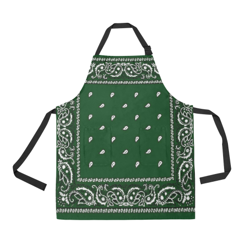 KERCHIEF PATTERN GREEN All Over Print Apron