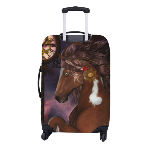 Awesome steampunk horse with clocks gears Luggage Cover/Medium 22"-25"