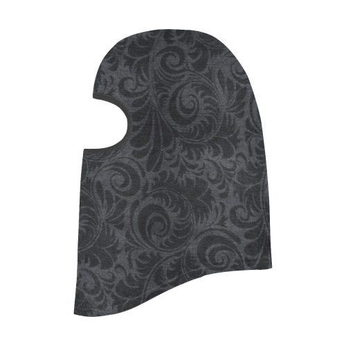 Denim with vintage floral pattern, black grey All Over Print Balaclava