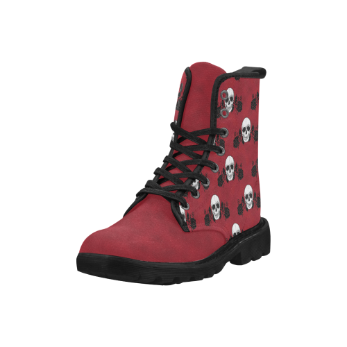 martin boots skull red Martin Boots for Women (Black) (Model 1203H)