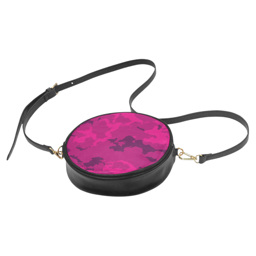 funny pink camouflage pattern style Round Sling Bag (Model 1647)