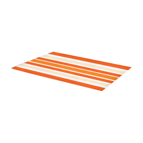 Bright Orange Stripes Area Rug 7'x3'3''