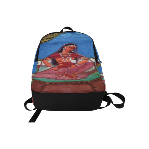 Deity Parvati with her Son Ganesha Fabric Backpack for Adult (Model 1659)