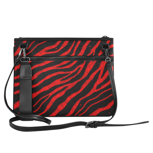 Ripped SpaceTime Stripes - Red Slim Clutch Bag (Model 1668)