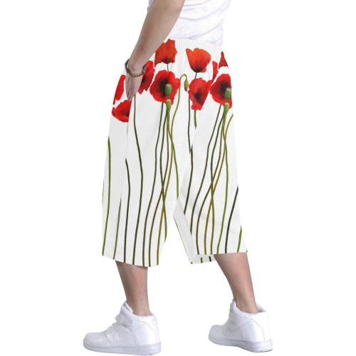 Poppies Floral Design Papaver somniferum Men's All Over Print Baggy Shorts (Model L37)