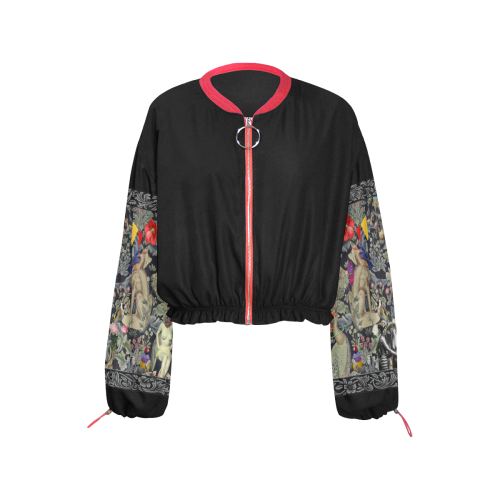 And May I Just Add? (sleeve design) Cropped Chiffon Jacket for Women (Model H30)