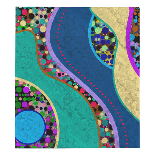 Abstract Pattern Mix - Dots And Colors 1 Quilt 70"x80"
