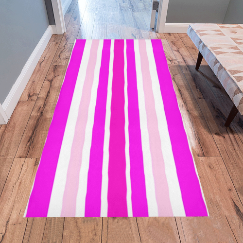Summer Pinks Stripes Area Rug 7'x3'3''