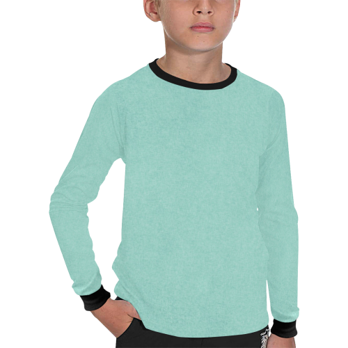 Pastel Green Kids' All Over Print Long Sleeve T-shirt (Model T51)