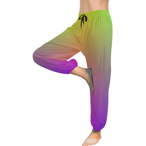 Rainbow Sidewalk Chalk Wash Women's All Over Print Harem Pants (Model L18)