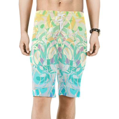 Summer Beach Days Abstract * Teal Men's All Over Print Board Shorts (Model L16)