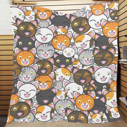 Funny Cats All Over Quilt 70"x80"