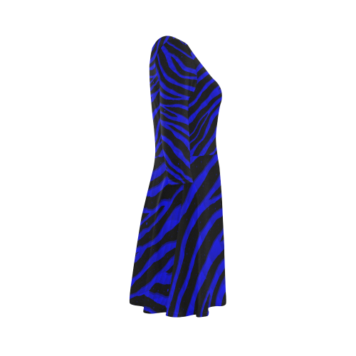 Ripped SpaceTime Stripes - Blue 3/4 Sleeve Sundress (D23)
