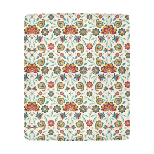 Loveley Batik Flowers Ultra-Soft Micro Fleece Blanket 50"x60"