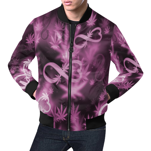 INFINITY PURPLE COSMOS All Over Print Bomber Jacket for Men (Model H19)