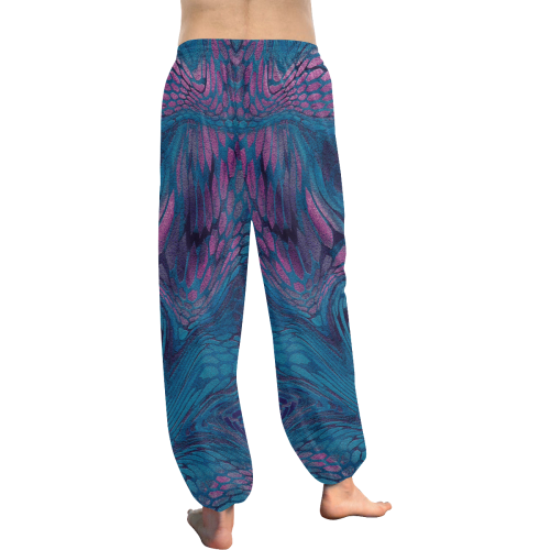 midnight dragon - reptile skin in blue and pruple Women's All Over Print Harem Pants (Model L18)