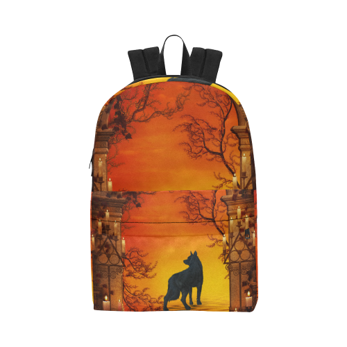 Wonderful black wolf in the night Unisex Classic Backpack (Model 1673)