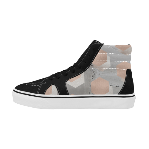 Design shoes with Eth. blocks Women's High Top Skateboarding Shoes (Model E001-1)
