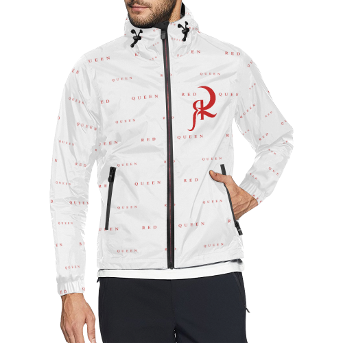 RED QUEEN SYMBOL RED LOGO ALL OVER WHITE Unisex All Over Print Windbreaker (Model H23)