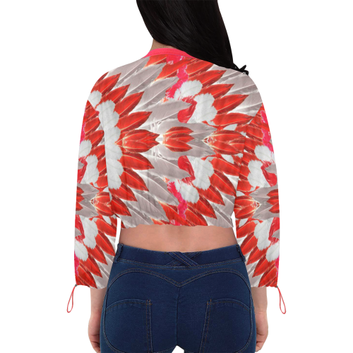 feathers 1 Cropped Chiffon Jacket for Women (Model H30)