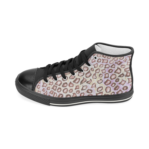 Leopard Skin design from Painting Women's Classic High Top Canvas Shoes (Model 017)