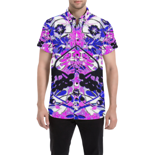 floral abstract Men's All Over Print Short Sleeve Shirt (Model T53)