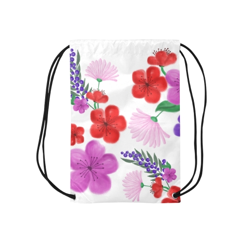 BUNCH OF FLOWERS Small Drawstring Bag Model 1604 (Twin Sides) 11"(W) * 17.7"(H)