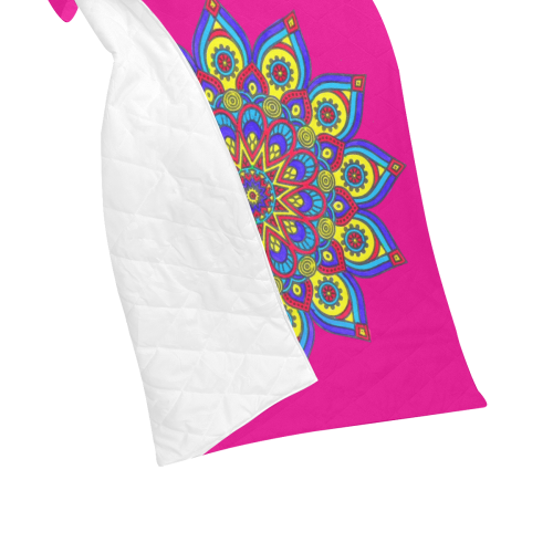 Brilliant Star Mandala Pink Quilt 40"x50"