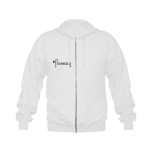 #flossing Gildan Full Zip Hooded Sweatshirt (Model H02)